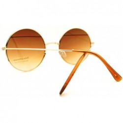 Round Circle Round Sunglasses Unique Metal Top Line Unisex Fashion - Gold - C6185ZC40T0 $12.10