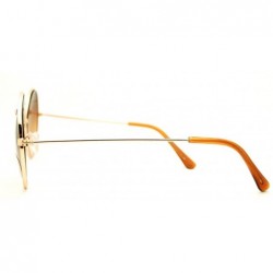 Round Circle Round Sunglasses Unique Metal Top Line Unisex Fashion - Gold - C6185ZC40T0 $12.10