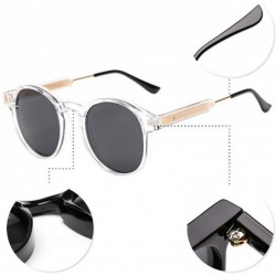 Goggle Small Round Sunglasses for Women Men Vintage Fashion Eyewear UV400 - Transparent - Grey - CW18RQE9QZH $10.46