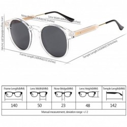 Goggle Small Round Sunglasses for Women Men Vintage Fashion Eyewear UV400 - Transparent - Grey - CW18RQE9QZH $10.46