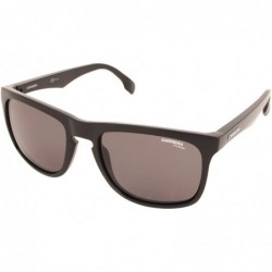 Rectangular Plastic Rectangular Shallow Sunglasses 56 0807 Black (M9 gray polarized lens) - C4183O03RLD $68.76