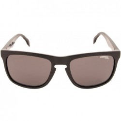 Rectangular Plastic Rectangular Shallow Sunglasses 56 0807 Black (M9 gray polarized lens) - C4183O03RLD $37.59