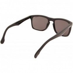 Rectangular Plastic Rectangular Shallow Sunglasses 56 0807 Black (M9 gray polarized lens) - C4183O03RLD $37.59