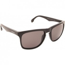 Rectangular Plastic Rectangular Shallow Sunglasses 56 0807 Black (M9 gray polarized lens) - C4183O03RLD $37.59