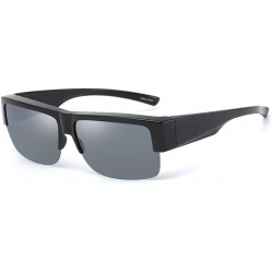 Wrap Over Glasses Sunglasses Polarized Lens for Women Men Semi Rimless Frame - CA18CHWRTK9 $29.21