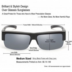 Wrap Over Glasses Sunglasses Polarized Lens for Women Men Semi Rimless Frame - CA18CHWRTK9 $18.95