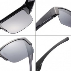 Wrap Over Glasses Sunglasses Polarized Lens for Women Men Semi Rimless Frame - CA18CHWRTK9 $18.95