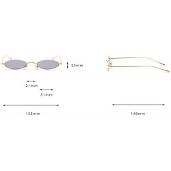 Round punk Small Oval Metal Frame Chic Clear Candy Color Lens Sunglasses - Gold-black - CD189HILTEX $10.48