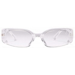 Oval Men's and Women's Retro Square Resin lens Candy Colors Sunglasses UV400 - White - CR18NG2L7LK $9.42