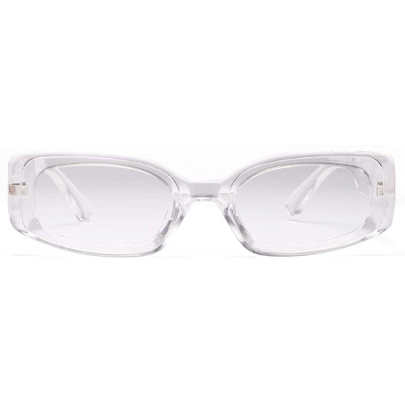 Oval Men's and Women's Retro Square Resin lens Candy Colors Sunglasses UV400 - White - CR18NG2L7LK $9.42