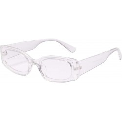 Oval Men's and Women's Retro Square Resin lens Candy Colors Sunglasses UV400 - White - CR18NG2L7LK $9.42