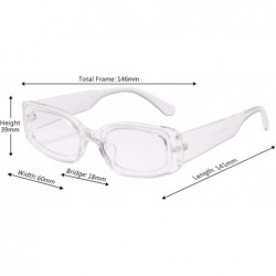 Oval Men's and Women's Retro Square Resin lens Candy Colors Sunglasses UV400 - White - CR18NG2L7LK $9.42