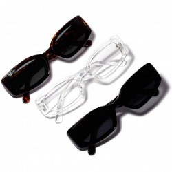 Oval Men's and Women's Retro Square Resin lens Candy Colors Sunglasses UV400 - White - CR18NG2L7LK $9.42