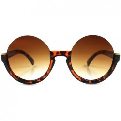 Round Retro Fashion Designer Stylish Tortoise Gradient Lens Round Womens Sunglasses - CF18024CO6N $11.97