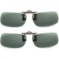 Rimless Metal Frame Rim Polarized Lens Clip On Unisex Sunglasses for Outdoor Walking Driving Fishing Cycling - 2pcs Green - C...