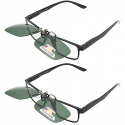 Rimless Metal Frame Rim Polarized Lens Clip On Unisex Sunglasses for Outdoor Walking Driving Fishing Cycling - 2pcs Green - C...