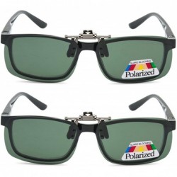 Rimless Metal Frame Rim Polarized Lens Clip On Unisex Sunglasses for Outdoor Walking Driving Fishing Cycling - 2pcs Green - C...