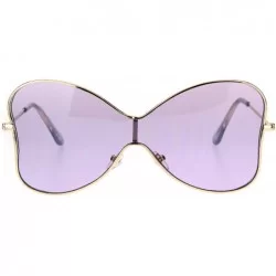 Butterfly Womens Bow Shape Butterfly Diva Shield Funk Designer Sunglasses - Purple - CP1827M4A4T $22.17