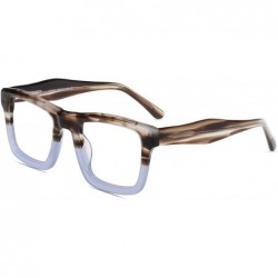 Aviator Blue LIght Blocking Glasses - Oversized Thick Sqaure Computer Glasses - Brown Blue +Anti Blue Light Lens - CB192T629D...