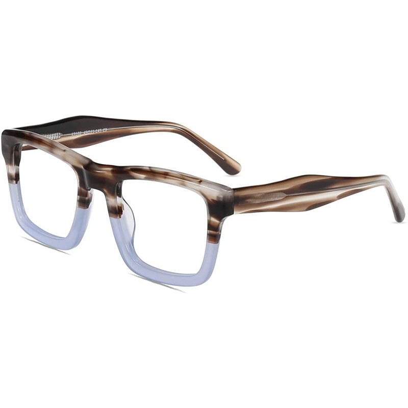 Aviator Blue LIght Blocking Glasses - Oversized Thick Sqaure Computer Glasses - Brown Blue +Anti Blue Light Lens - CB192T629D...