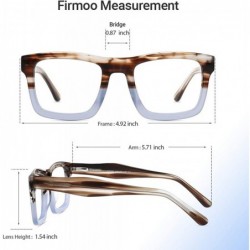 Aviator Blue LIght Blocking Glasses - Oversized Thick Sqaure Computer Glasses - Brown Blue +Anti Blue Light Lens - CB192T629D...
