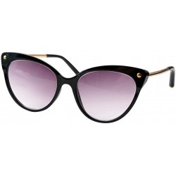 Oversized Ladies Oversized Cat Eye Reading Glass Modern Eyeglass Frame - Black Frame / Gray Lens - CR18WWIYYHE $28.23