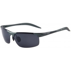 Semi-rimless Men's UV400 Polarized Driving Sunglasses Ultra Lightweight Sun Glasses - Grey - CV17YWDKQNQ $20.81