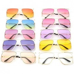 Oversized Oversize Frames Sunglasses for Women Unique Metal Frame Eyeglasse UV400 - C4 Purple Lens - CI198KRMLNM $14.89