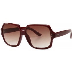 Square 2019 Retro trend rice studs classic wild unisex square brand designer sunglasses - Red - C918RLRCH88 $15.09