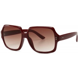 Square 2019 Retro trend rice studs classic wild unisex square brand designer sunglasses - Red - C918RLRCH88 $26.33