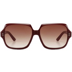 Square 2019 Retro trend rice studs classic wild unisex square brand designer sunglasses - Red - C918RLRCH88 $15.09