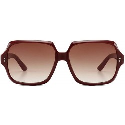 Square 2019 Retro trend rice studs classic wild unisex square brand designer sunglasses - Red - C918RLRCH88 $15.09