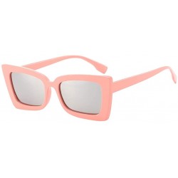 Rectangular Adult Irregular Eye Sunglasses-Retro Eyewear Fashion Radiation Protection - E - C318OA5Q27U $18.78