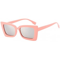 Rectangular Adult Irregular Eye Sunglasses-Retro Eyewear Fashion Radiation Protection - E - C318OA5Q27U $10.24