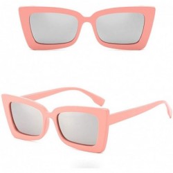 Rectangular Adult Irregular Eye Sunglasses-Retro Eyewear Fashion Radiation Protection - E - C318OA5Q27U $10.24