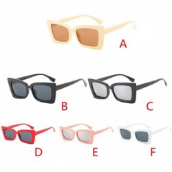 Rectangular Adult Irregular Eye Sunglasses-Retro Eyewear Fashion Radiation Protection - E - C318OA5Q27U $10.24