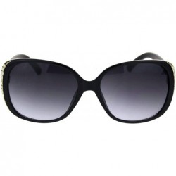 Butterfly Womens Gold Nugget Rhinestone Side Trim Plastic Butterfly Sunglasses - Black Smoke - CM18R7CHQH0 $11.43