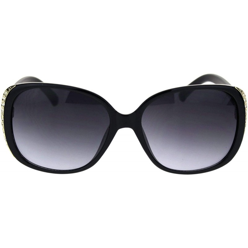 Womens Gold Nugget Rhinestone Side Trim Plastic Butterfly Sunglasses ...
