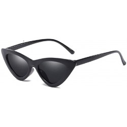 Goggle Cute Sexy Retro Cateye Sunglasses for Women Clout Goggles Candy Colors - Black - C718SIDH39H $17.30