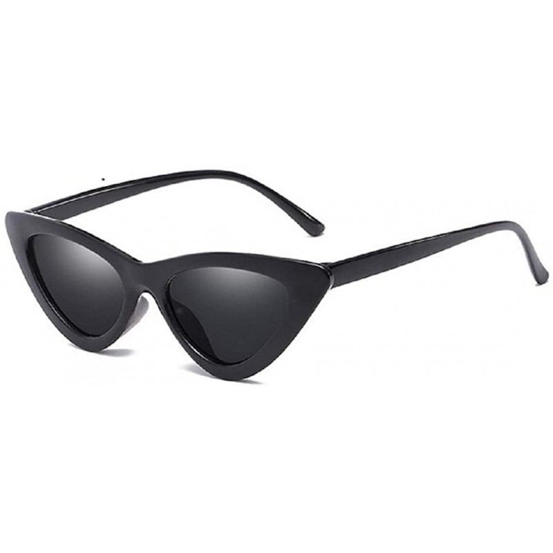 Goggle Cute Sexy Retro Cateye Sunglasses for Women Clout Goggles Candy Colors - Black - C718SIDH39H $9.59