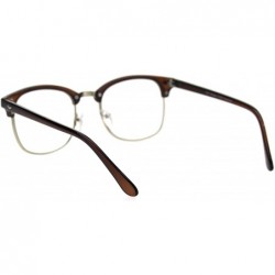 Semi-rimless Mens Classic Horned Half Rim Hipster Nerdy Retro Eye Glasses - Brown - CE192RUKE0S $8.84