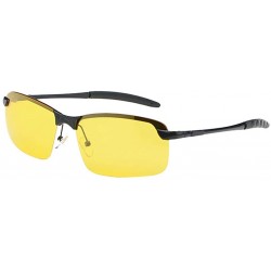 Oversized Semi Rimless Polarized Sunglasses Women Men Retro Oversized Sun Glasses - Black - C118OQMQG7H $20.92