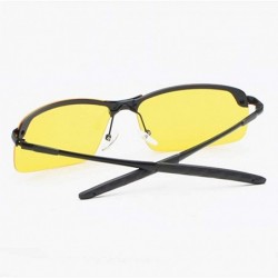 Oversized Semi Rimless Polarized Sunglasses Women Men Retro Oversized Sun Glasses - Black - C118OQMQG7H $11.68