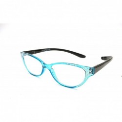 Sport Lightweight Plastic Hanging Reading Glasses Free Pouch SPRING HINGE - Crystal Blue - CN17YIT09GT $31.13