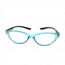 Sport Lightweight Plastic Hanging Reading Glasses Free Pouch SPRING HINGE - Crystal Blue - CN17YIT09GT $14.07