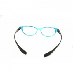 Sport Lightweight Plastic Hanging Reading Glasses Free Pouch SPRING HINGE - Crystal Blue - CN17YIT09GT $14.07