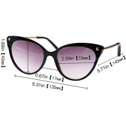 Oversized Ladies Oversized Cat Eye Reading Glass Modern Eyeglass Frame - Black Frame / Gray Lens - CR18WWIYYHE $12.01