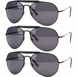 Aviator Men's Aviator Sunglasses 3-Pack - Black (3-pack) - CV1962O3QUA $27.66