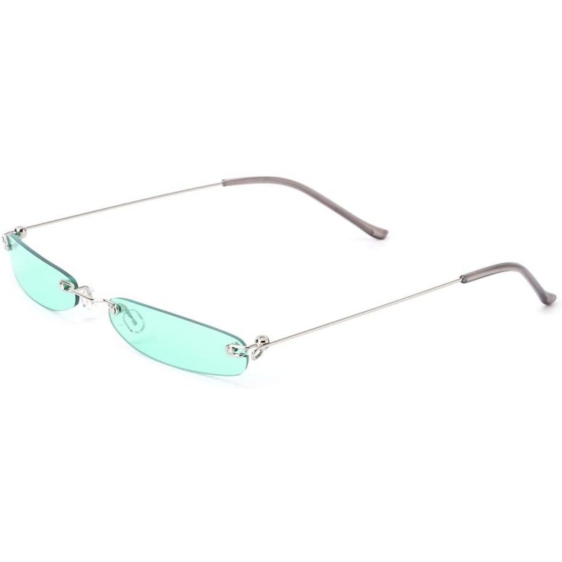 Rimless 2019 Chic Sunglasses Vintage Fashion Small Lens Women Men UV400 Brand Designer - 2 - C118X4AR7TU $9.61