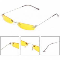 Rimless 2019 Chic Sunglasses Vintage Fashion Small Lens Women Men UV400 Brand Designer - 2 - C118X4AR7TU $9.61